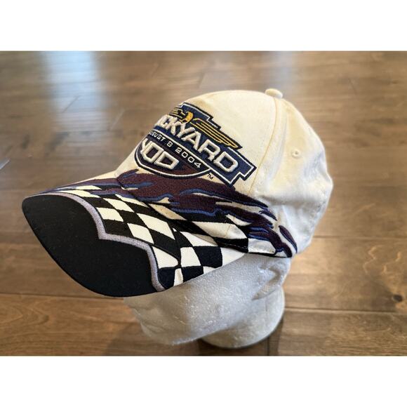 Vintage Brickyard 400 August 8 2004 Mens White Adjustable Strapback Hat Cap - Picture 4 of 9